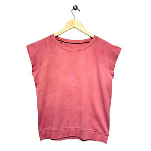 Four Objects Women Size S/M Dusty Rose Pima Cotton Hand Tea-Dyed Knit Top