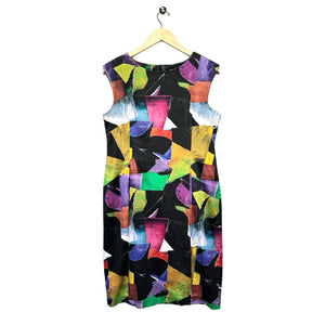 Marimekko Women Size 42 Multi Color Abstract Sleeveless Cotton Dress