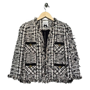 Edward Achour Paris, White & Black, Tweed, white/black/gold