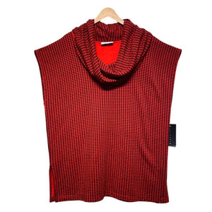 Bryn Walker Red & Black Women Size Just Try It! Houndstooth Sweatshirt