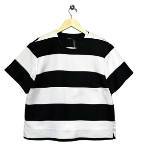 Marimekko Women Size 40 Black & White Stripe Cotton New With Tags Blouse