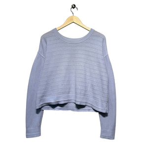Lululemon Women Size S/M Light Blue Stripe Knit Sweater
